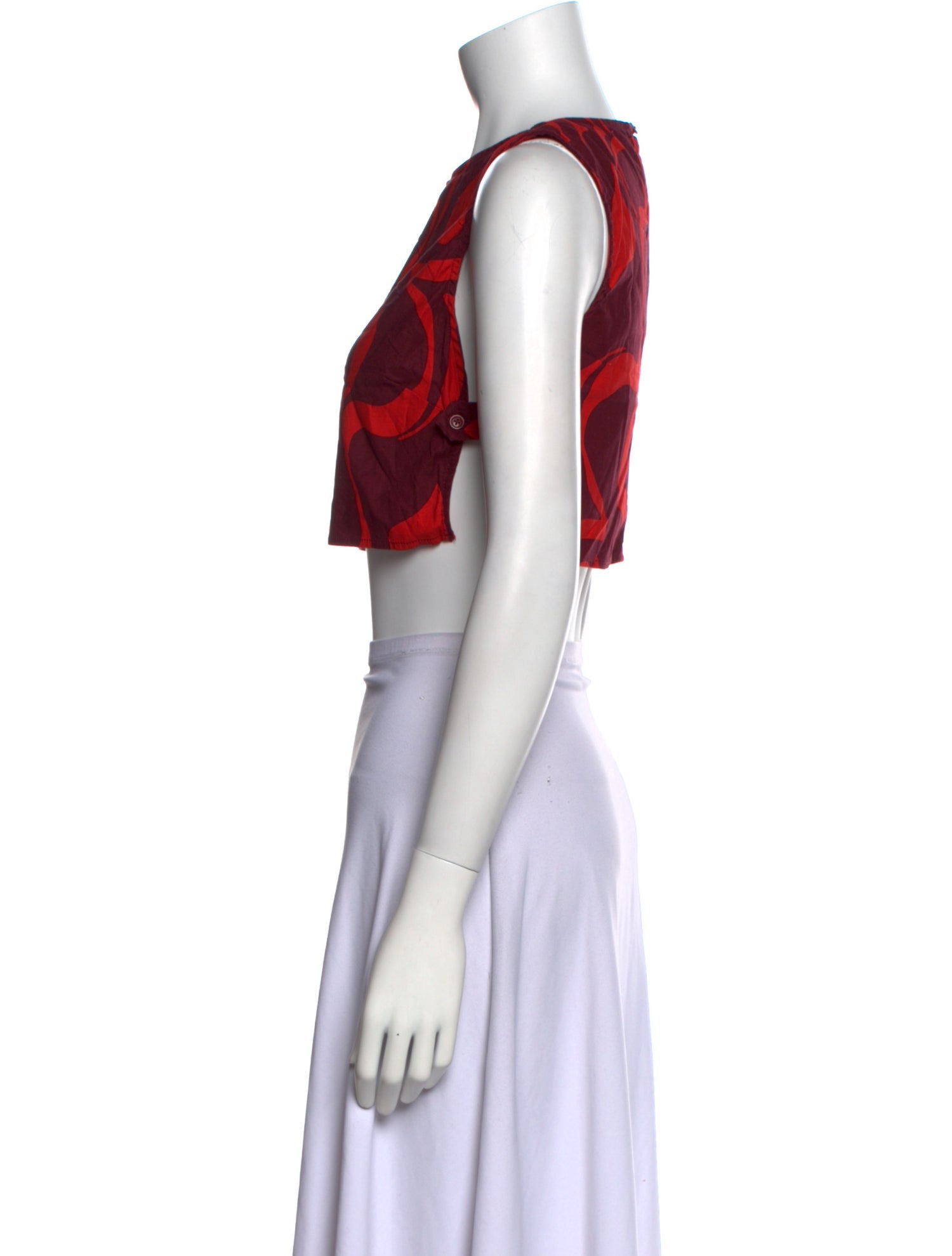 Reformation Printed Bateau Neckline Crop Top