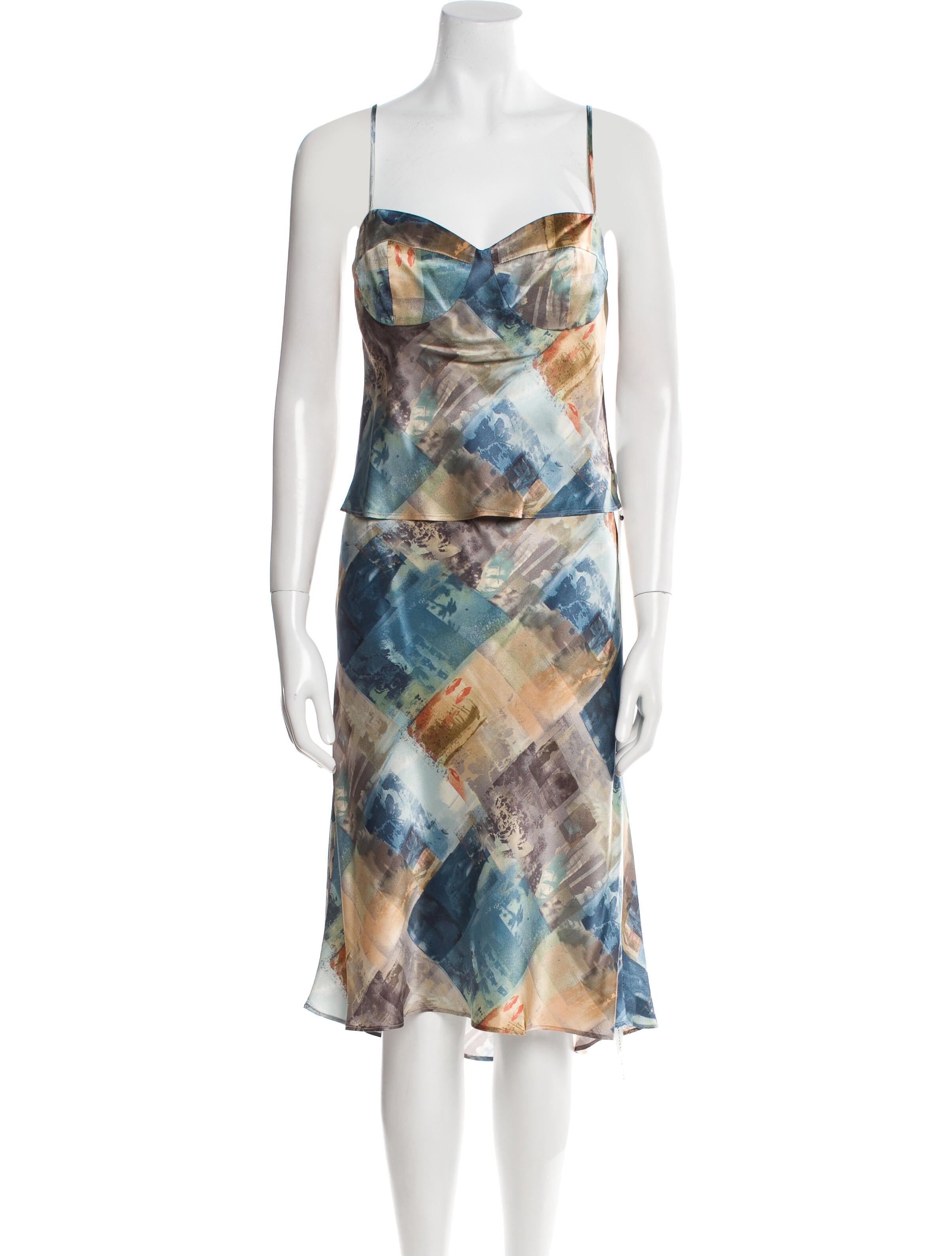 Reformation Silk Printed Skirt Set