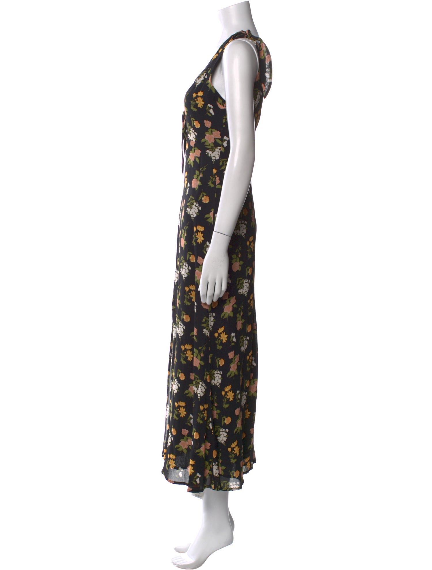 Reformation Floral Print Midi Length Dress