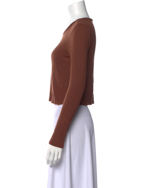 Reformation Scoop Neck Long Sleeve Crop Top