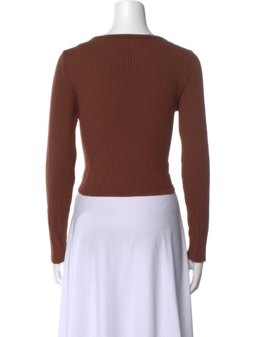 Reformation Scoop Neck Long Sleeve Crop Top