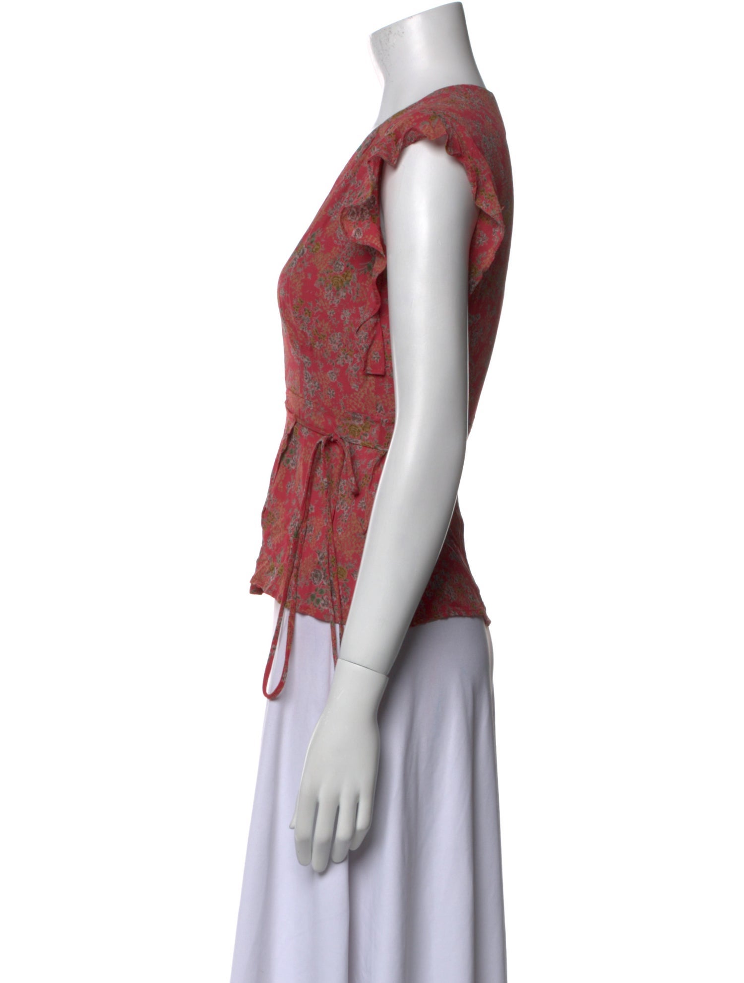 Reformation Printed V-Neck Crop Top