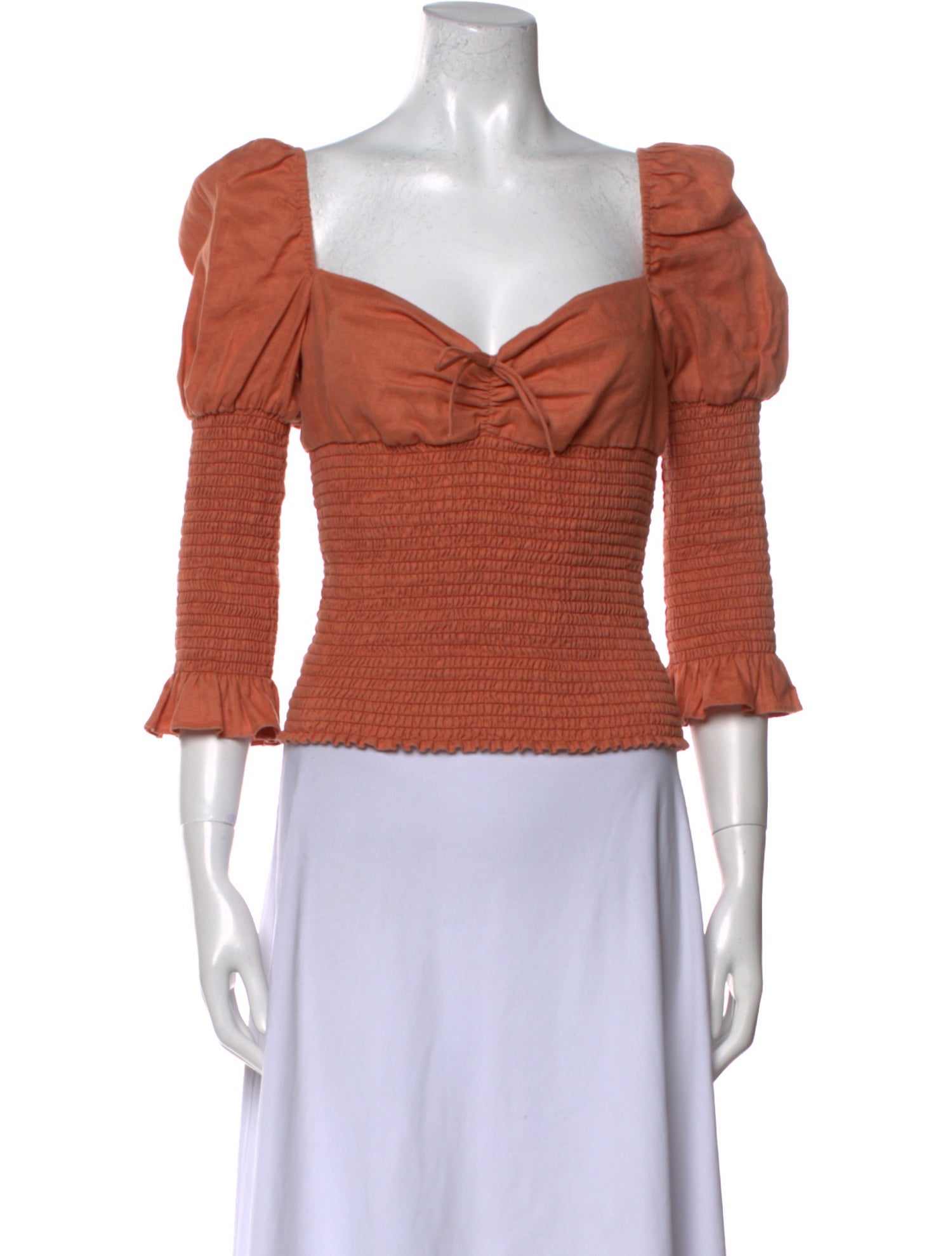 Reformation Linen Square Neckline Crop Top