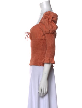 Reformation Linen Square Neckline Crop Top