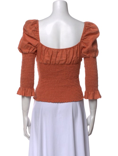 Reformation Linen Square Neckline Crop Top