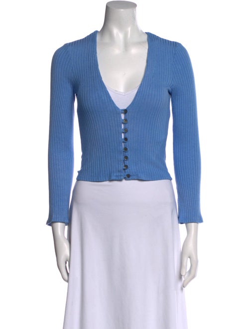 Reformation V-Neck Long Sleeve Crop Top