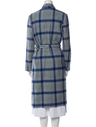 Reformation Wool Plaid Print Trench Coat
