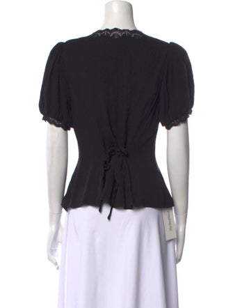 Reformation V-Neck Short Sleeve Blouse