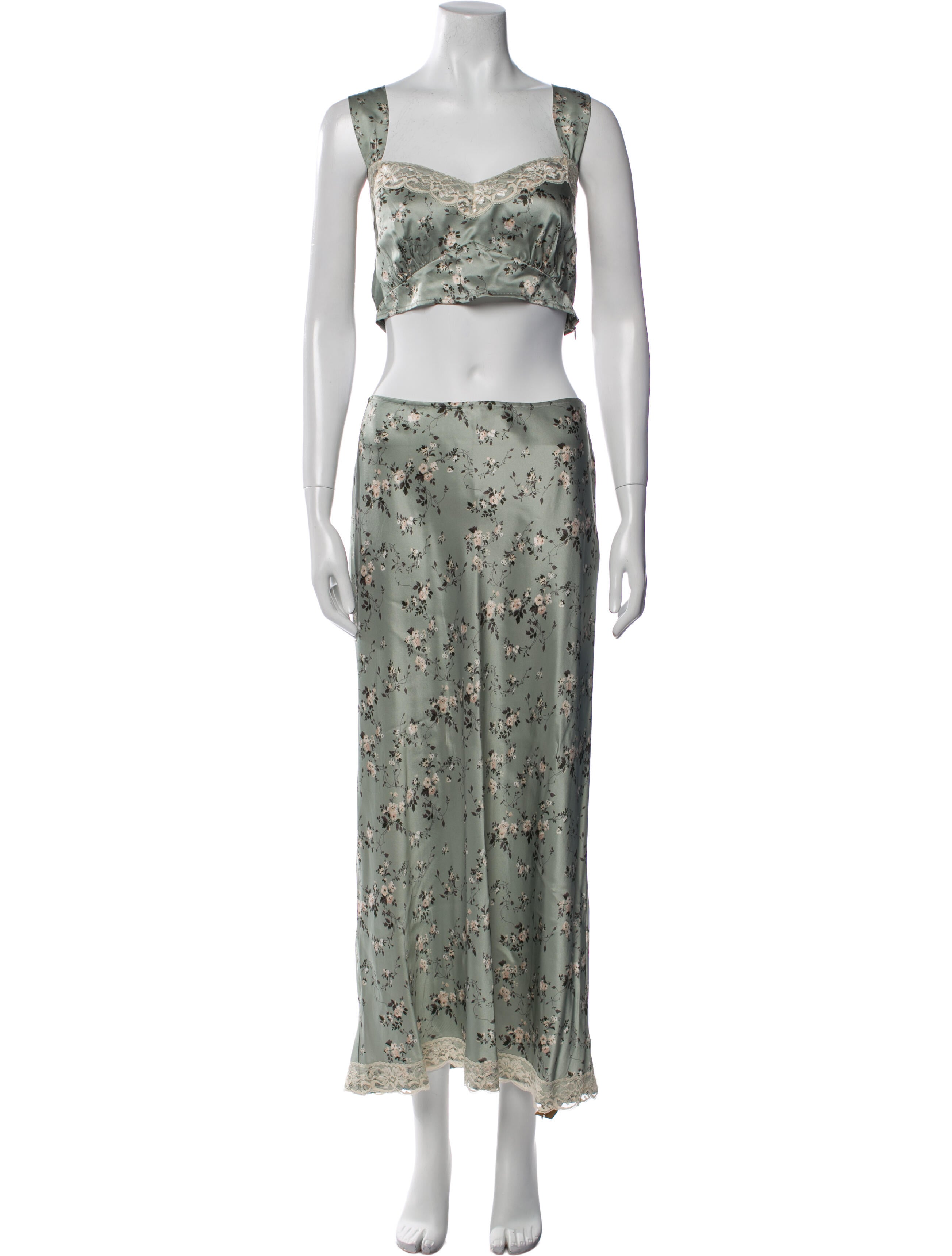 Reformation Silk Printed Skirt Set w/ Tags