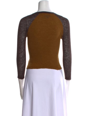 Reformation Crew Neck Three-Quarter Sleeve Top