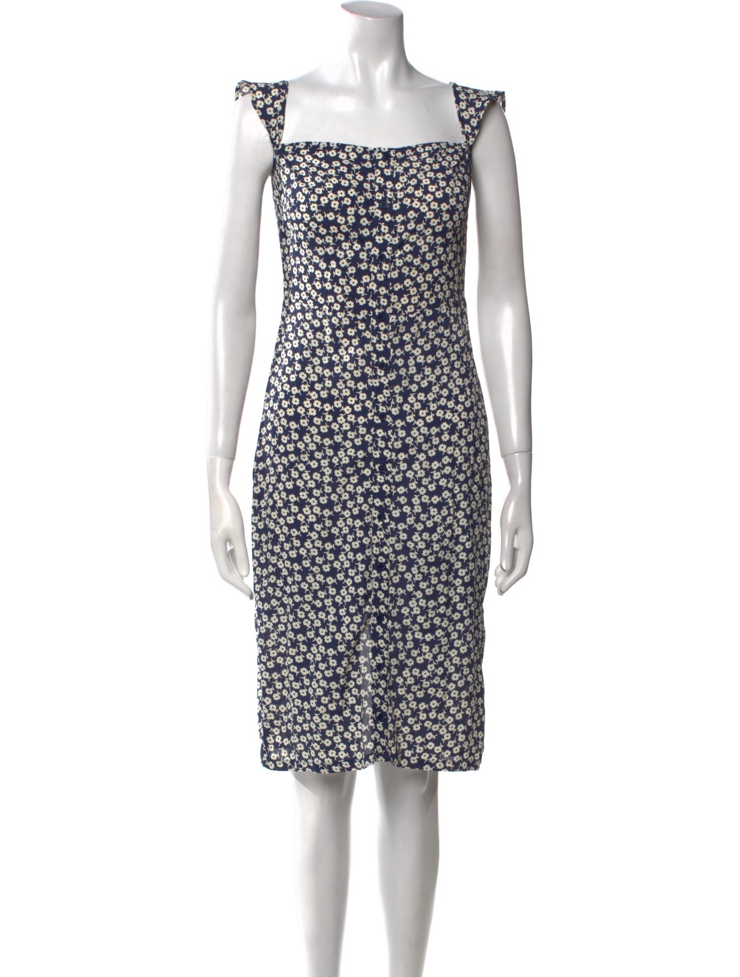 Reformation Floral Print Knee-Length Dress