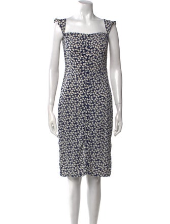 Reformation Floral Print Knee-Length Dress