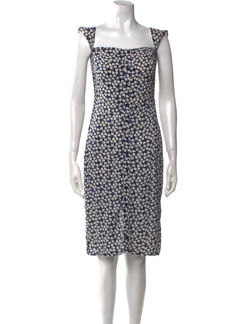 Reformation Floral Print Knee-Length Dress