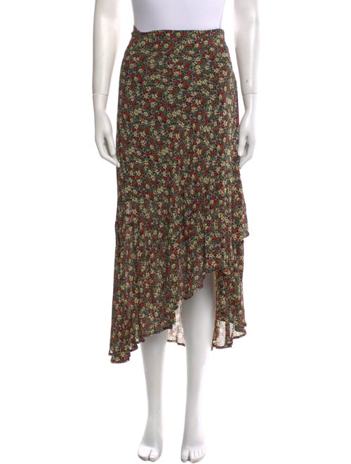 Reformation Floral Print Midi Length Skirt