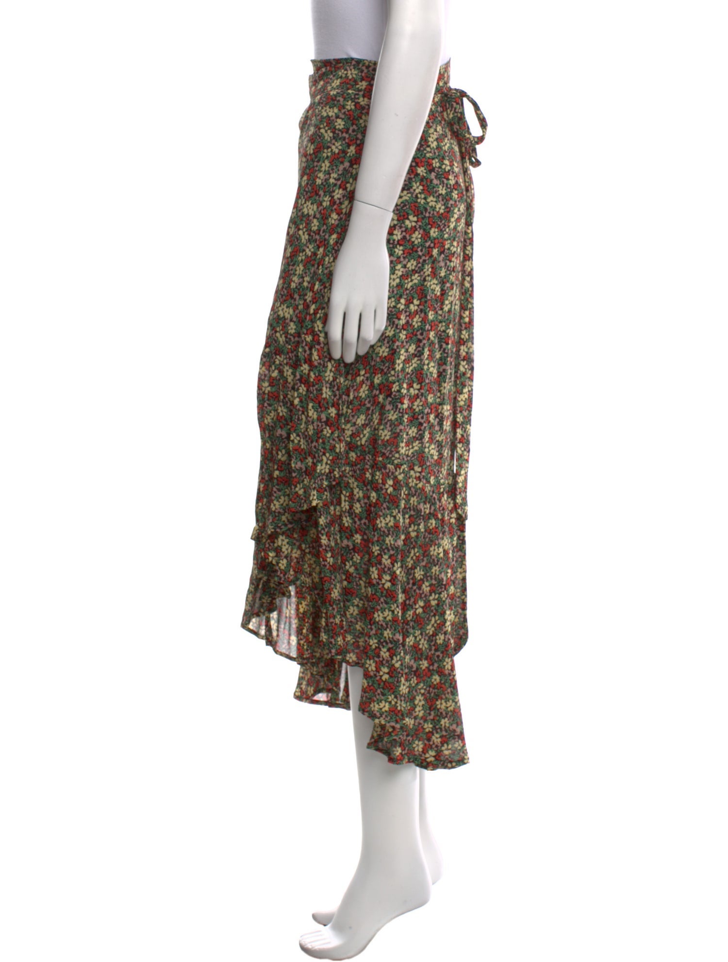 Reformation Floral Print Midi Length Skirt