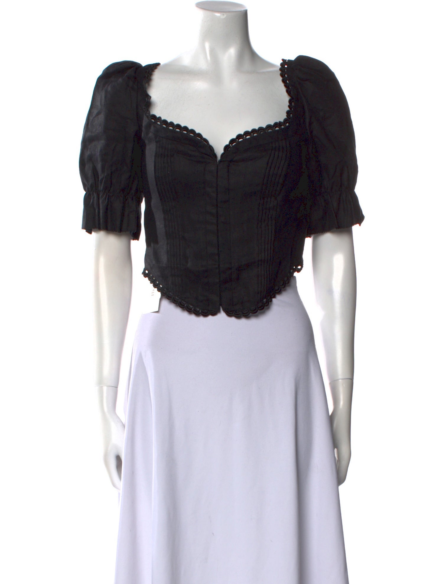 Reformation Linen Square Neckline Crop Top