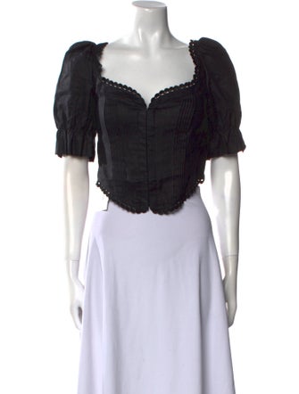 Reformation Linen Square Neckline Crop Top