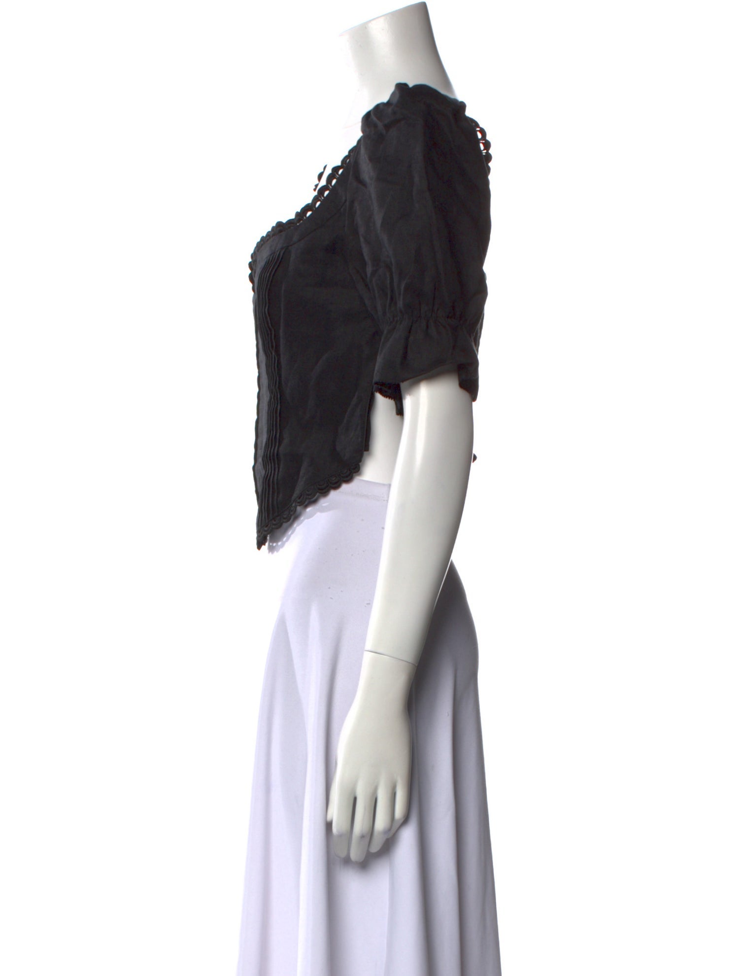 Reformation Linen Square Neckline Crop Top