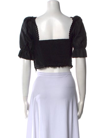 Reformation Linen Square Neckline Crop Top