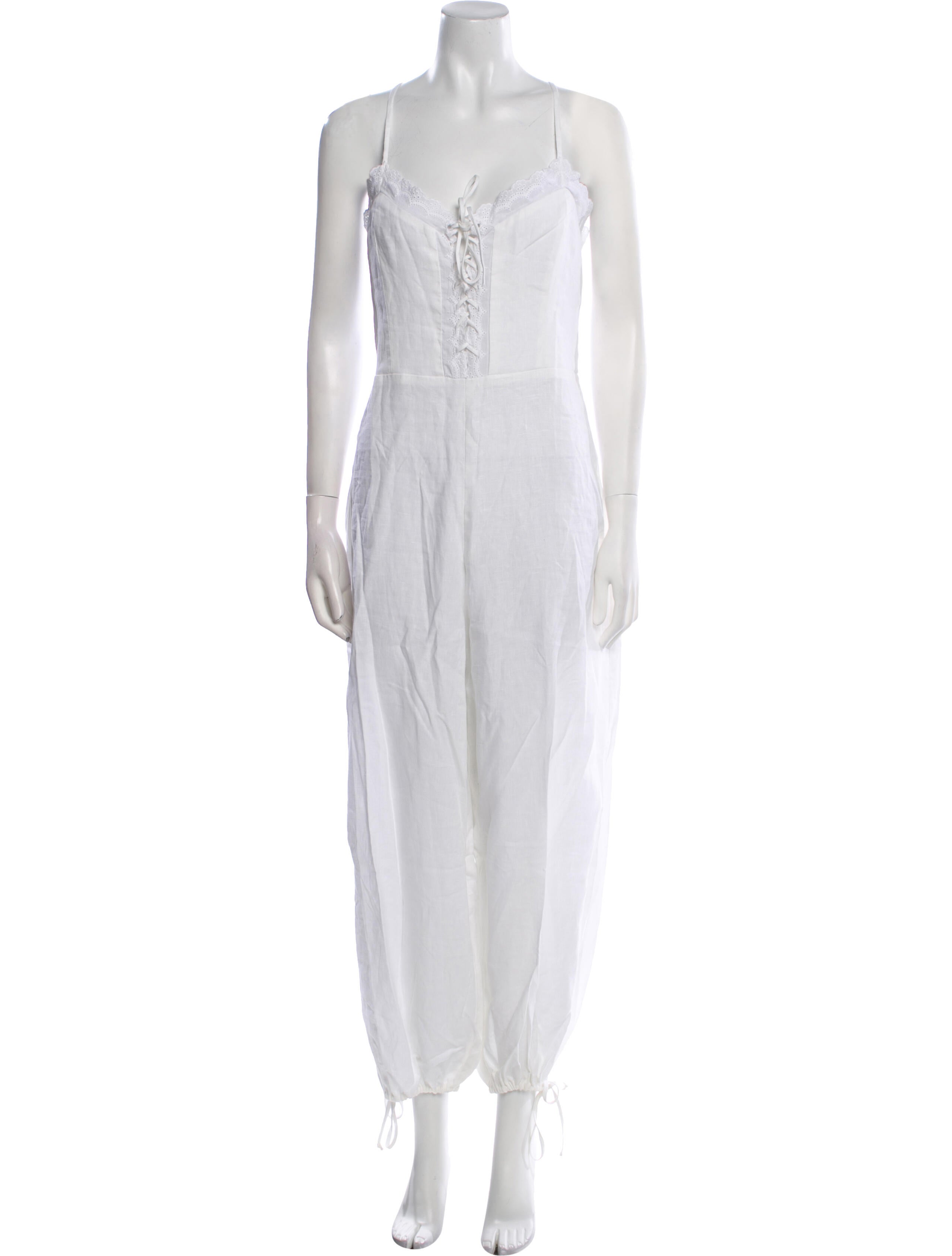Reformation Linen Square Neckline Jumpsuit w/ Tags