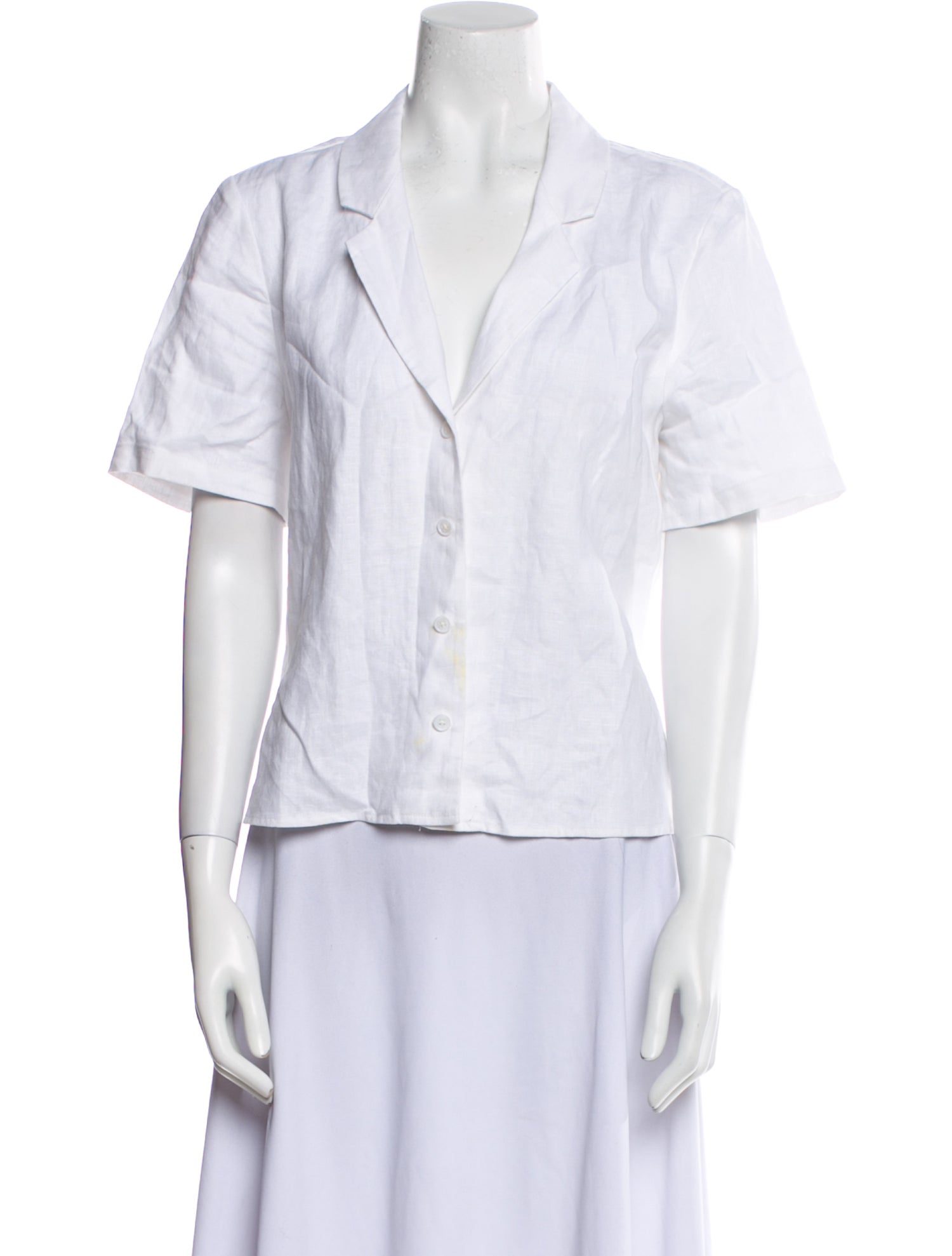 Reformation Linen Short Sleeve Button-Up Top