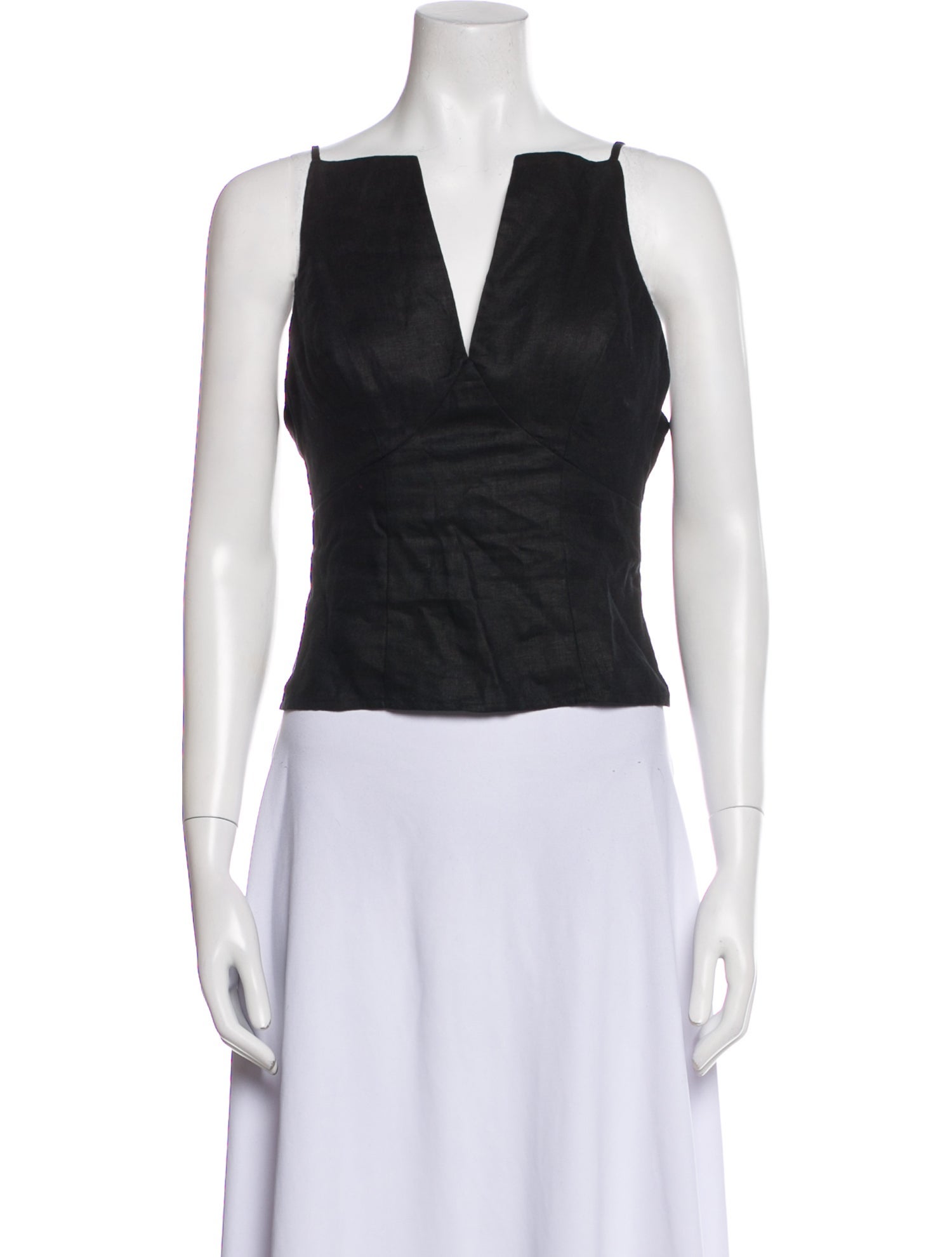 Reformation Linen V-Neck Crop Top