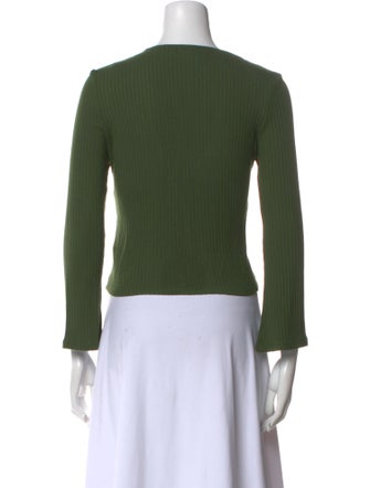 Reformation V-Neck Three-Quarter Sleeve Crop Top