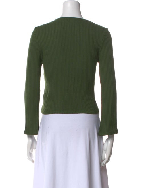 Reformation V-Neck Three-Quarter Sleeve Crop Top