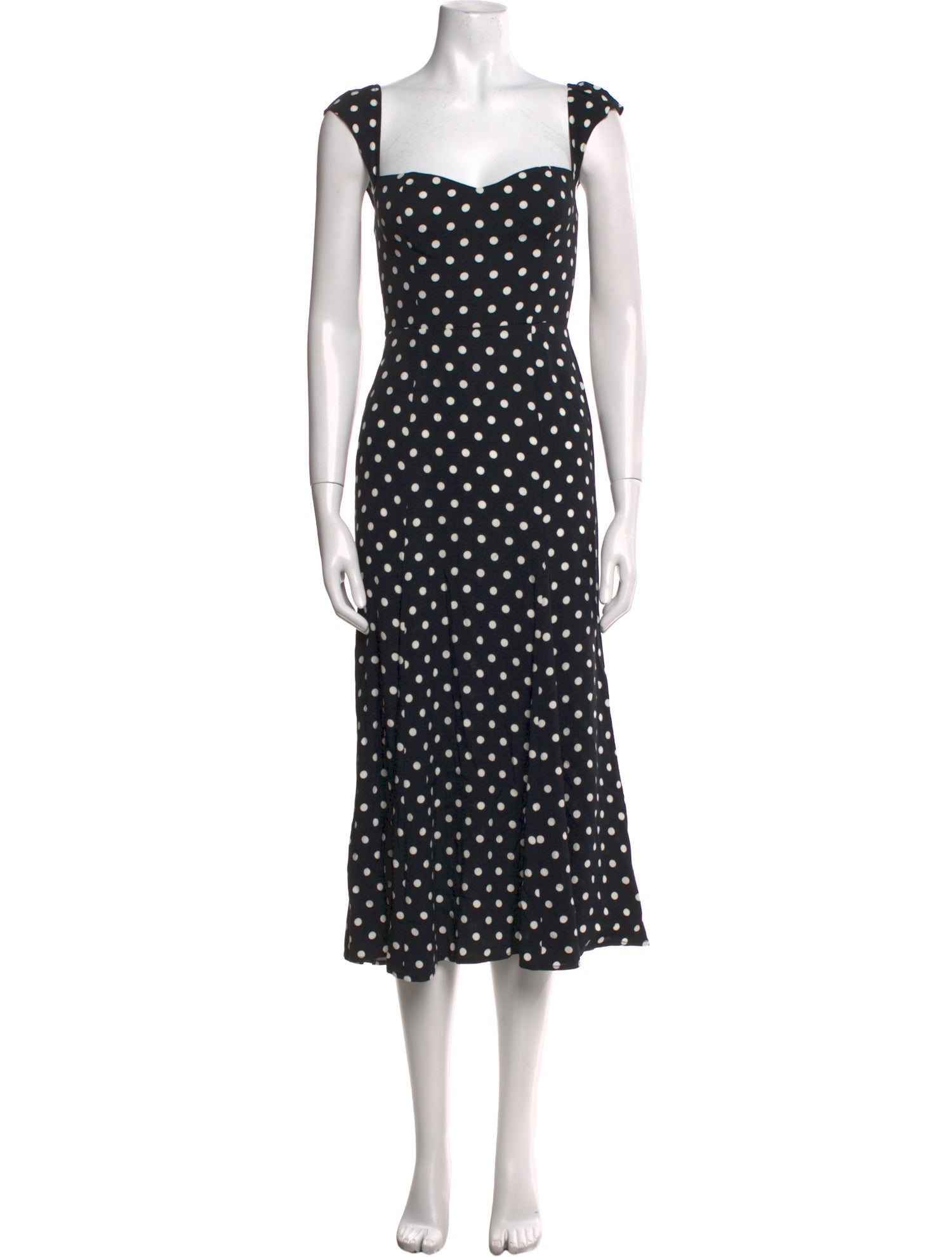 Reformation Polka Dot Print Midi Length Dress