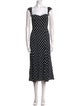 Reformation Polka Dot Print Midi Length Dress