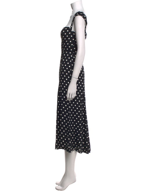 Reformation Polka Dot Print Midi Length Dress