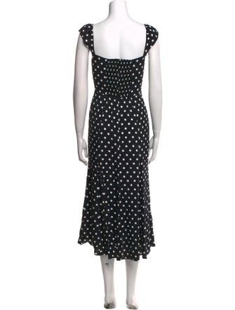 Reformation Polka Dot Print Midi Length Dress