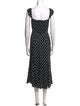 Reformation Polka Dot Print Midi Length Dress