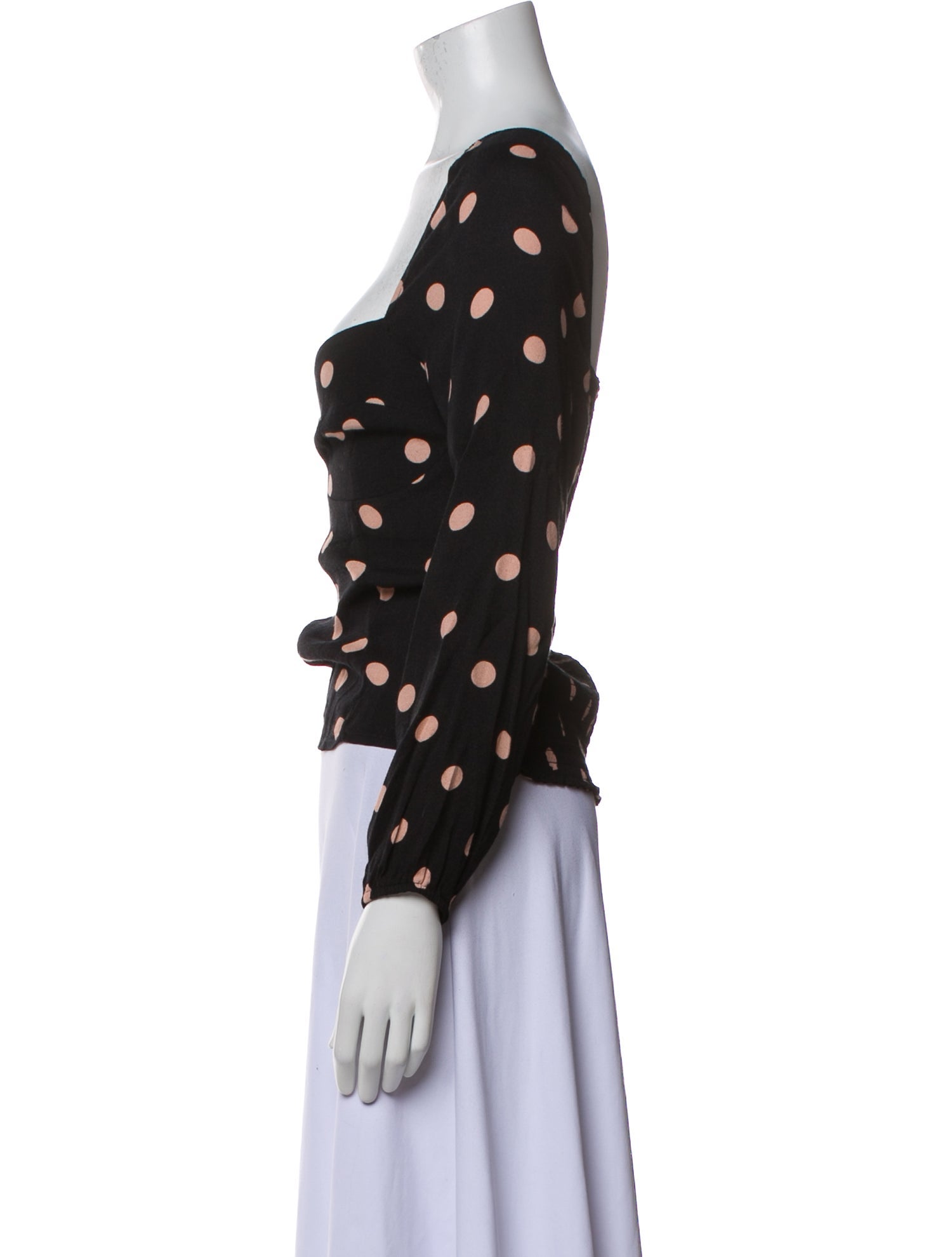 Reformation Polka Dot Print Square Neckline Crop Top