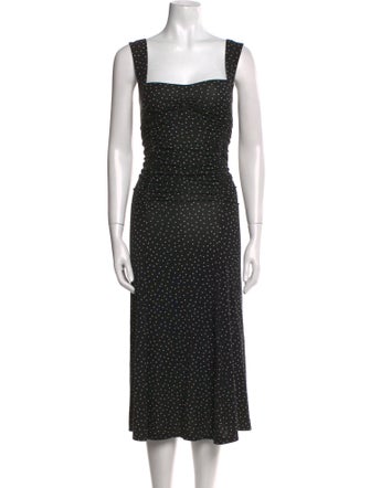 Reformation Polka Dot Print Midi Length Dress