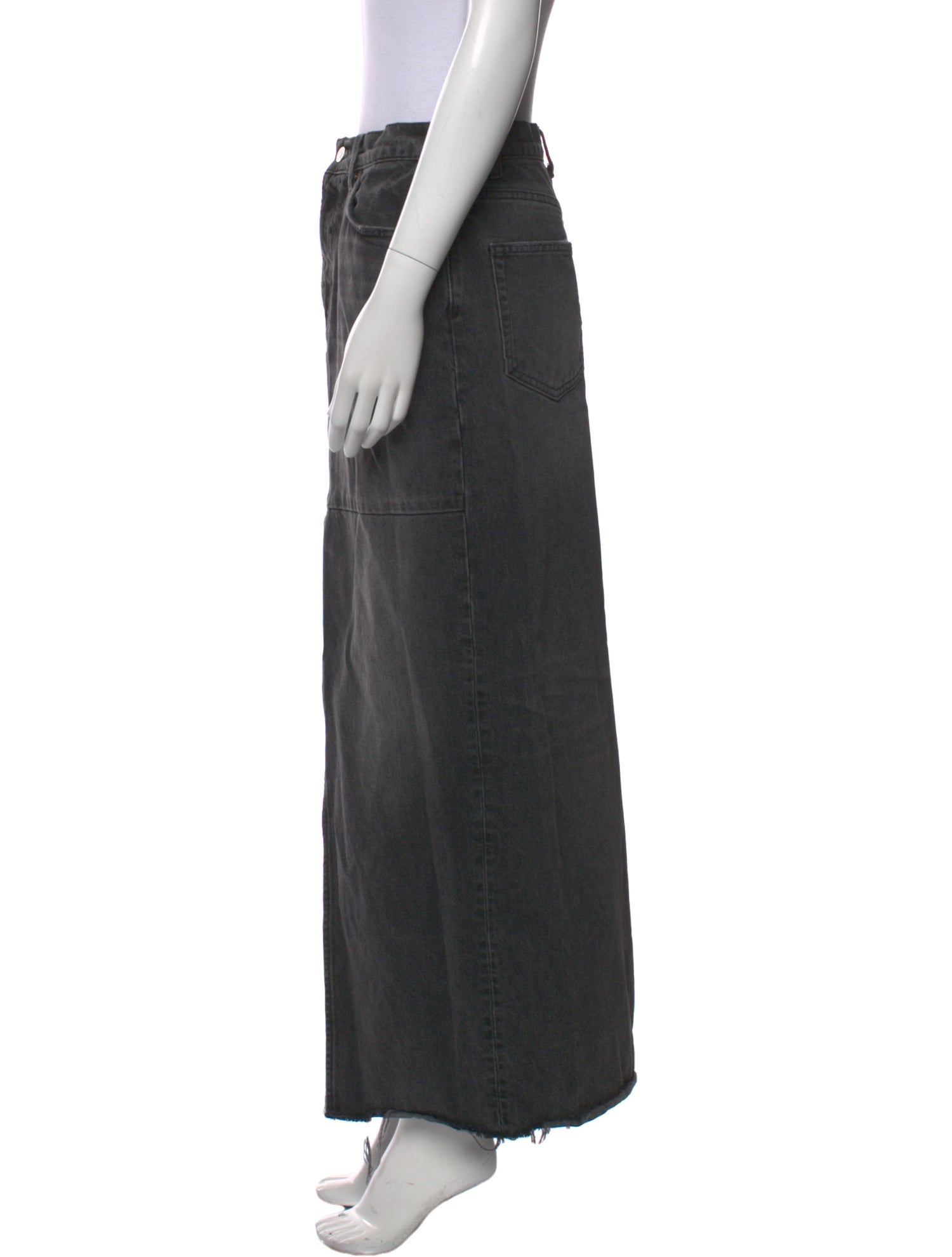Reformation Raw-Edge Trim Long Skirt