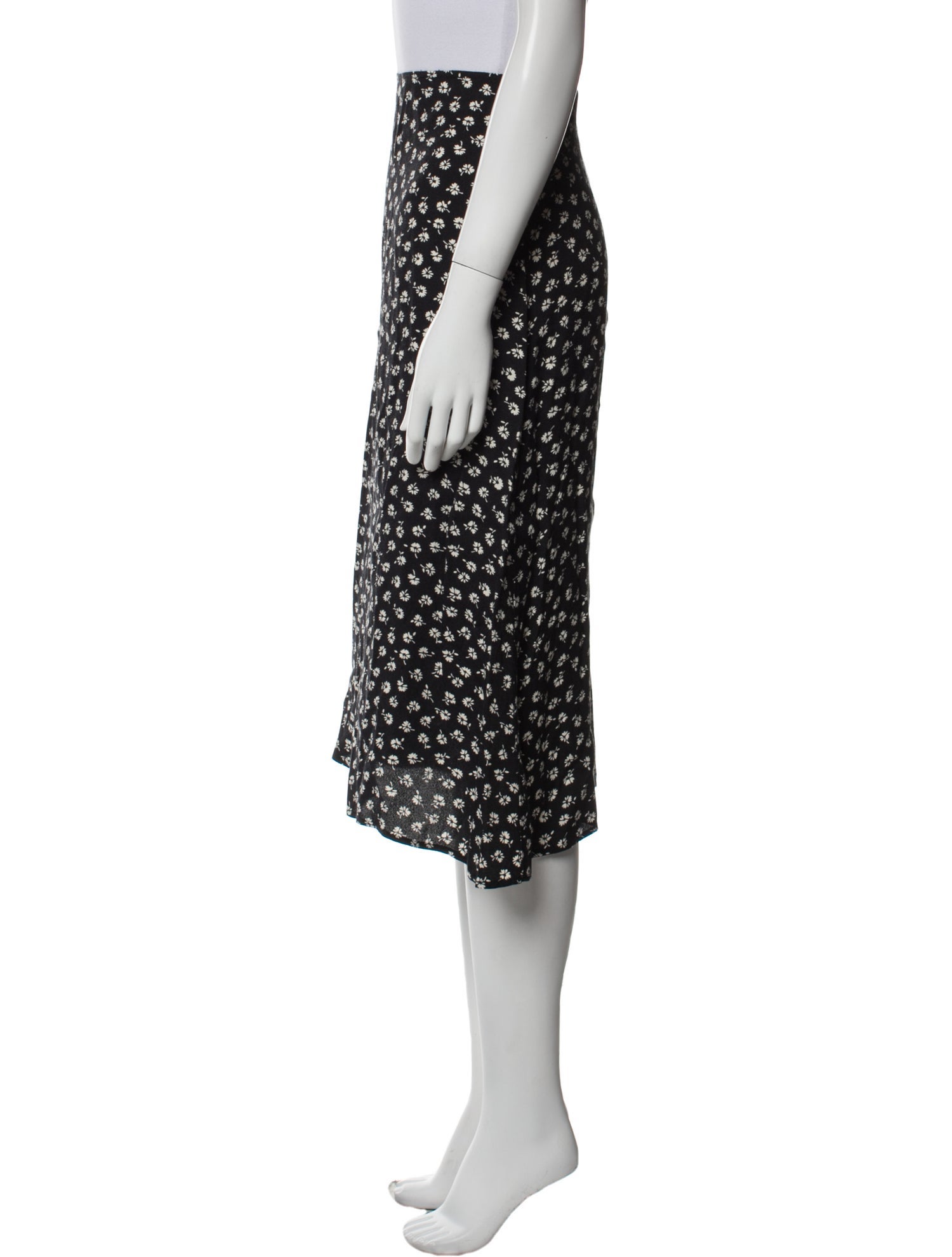 Reformation Floral Print Knee-Length Skirt