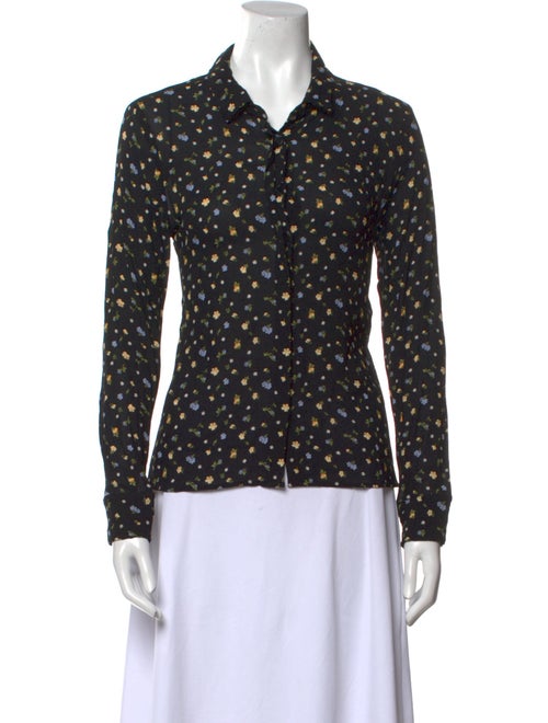 Reformation Printed Long Sleeve Button-Up Top