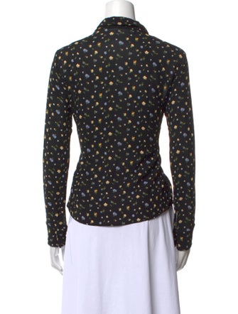 Reformation Printed Long Sleeve Button-Up Top