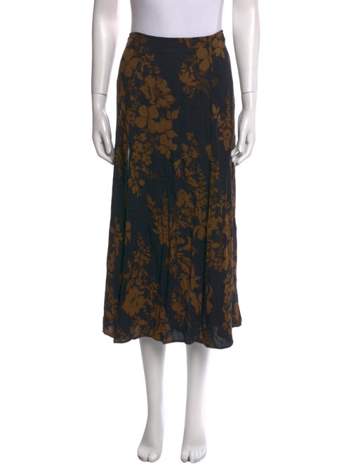 Reformation Floral Print Midi Length Skirt