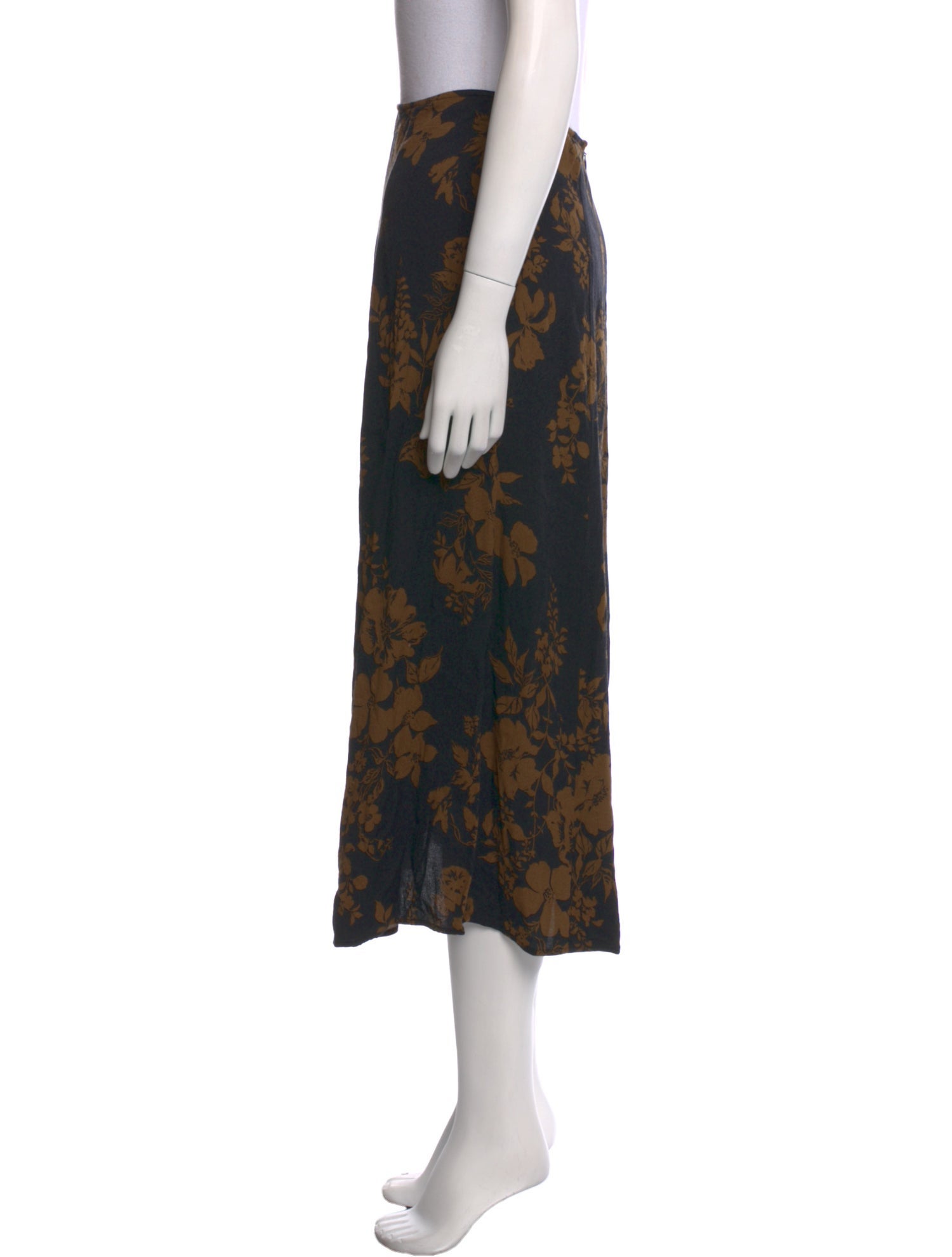 Reformation Floral Print Midi Length Skirt