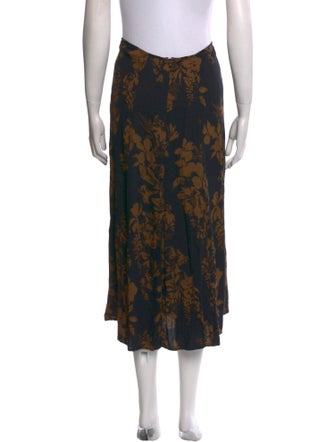 Reformation Floral Print Midi Length Skirt