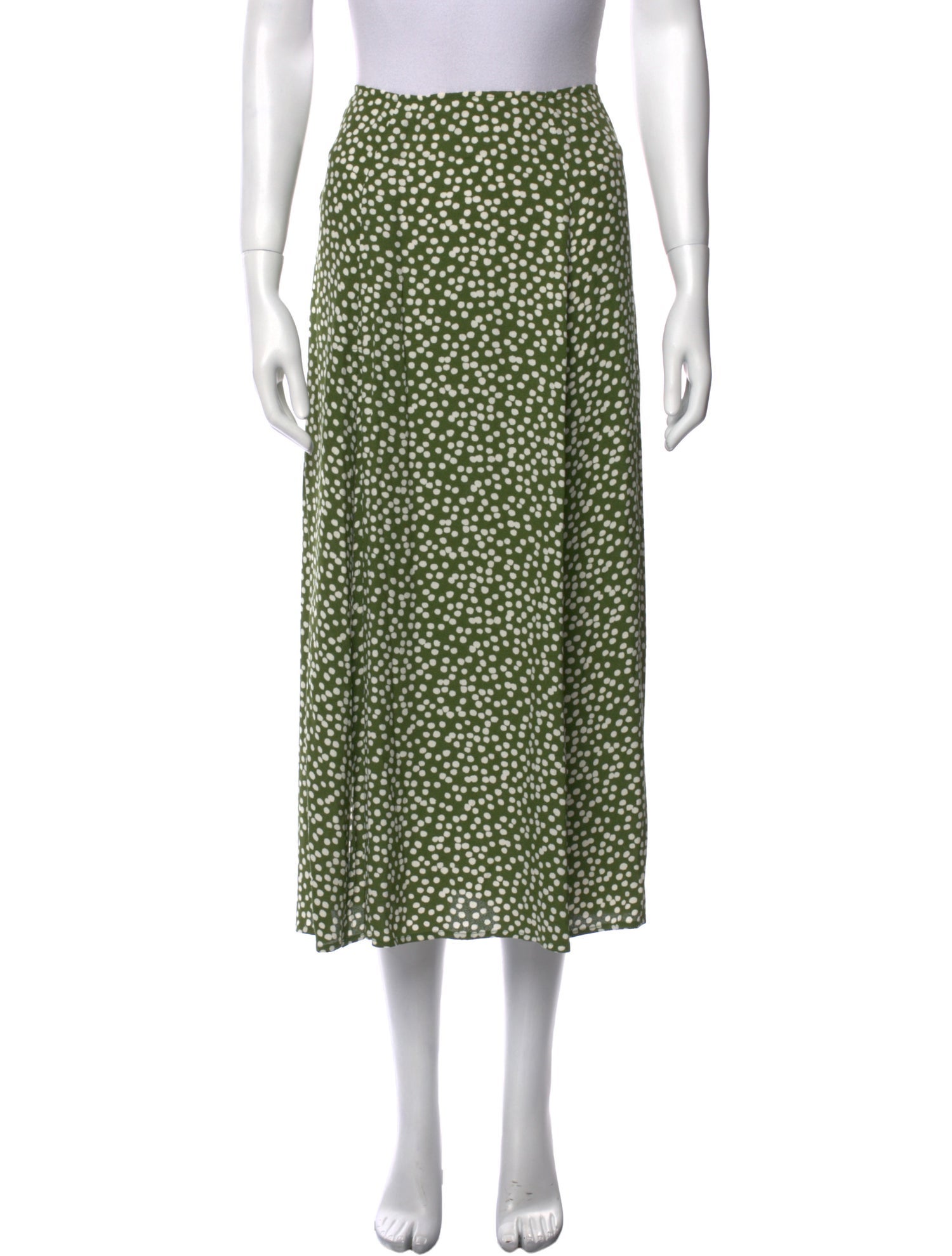 Reformation Polka Dot Print Midi Length Skirt