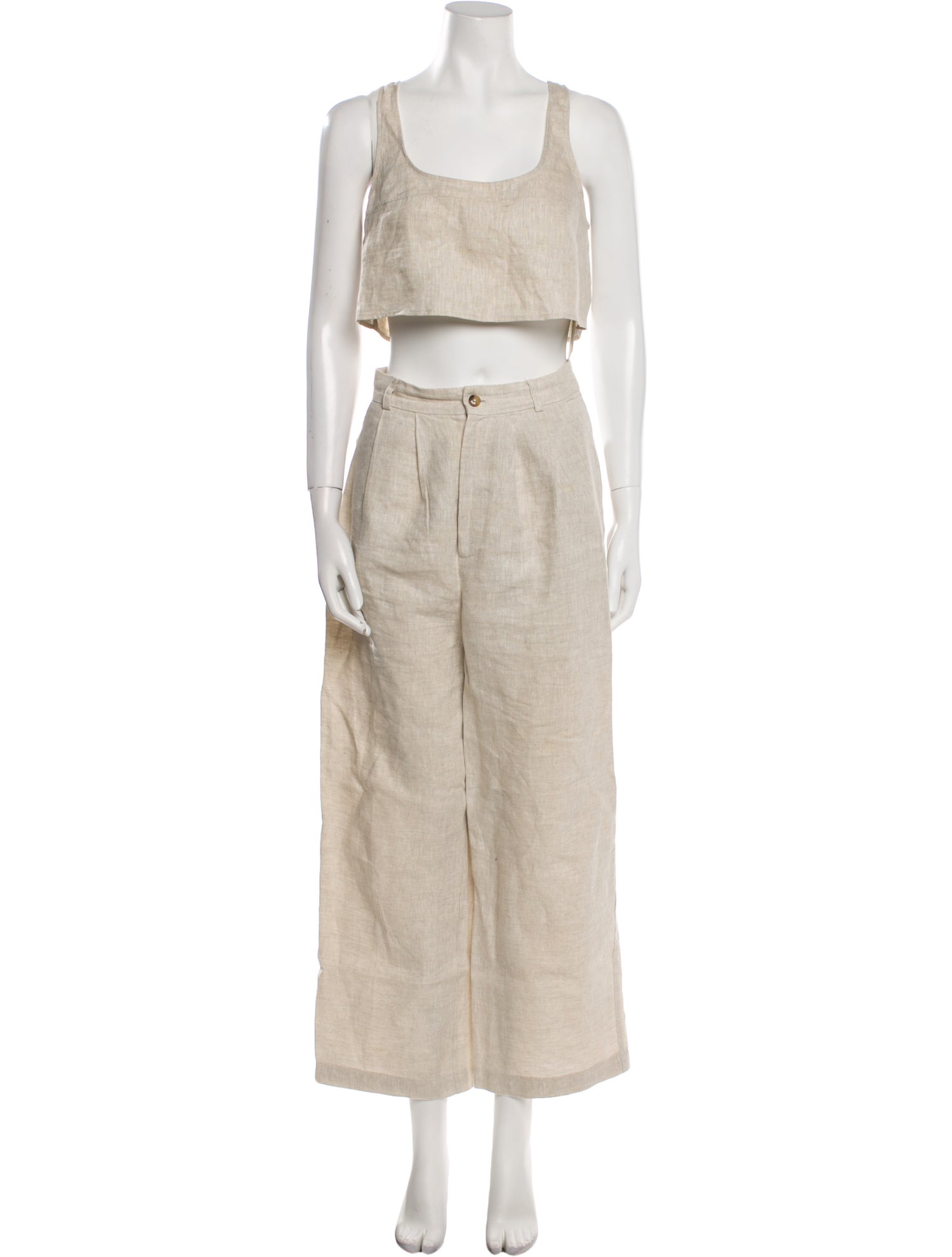 Reformation Linen Pleated Accents Skirt Set