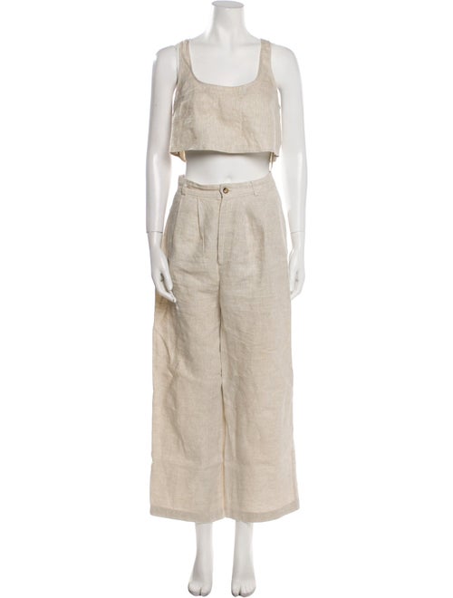 Reformation Linen Pleated Accents Skirt Set