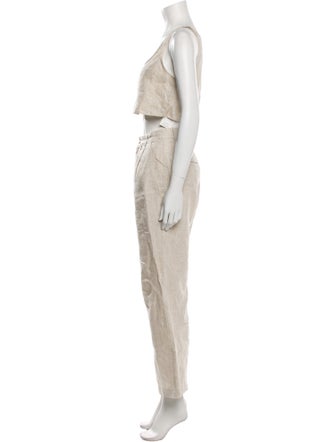 Reformation Linen Pleated Accents Skirt Set