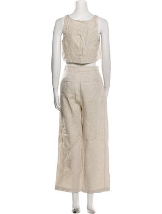 Reformation Linen Pleated Accents Skirt Set