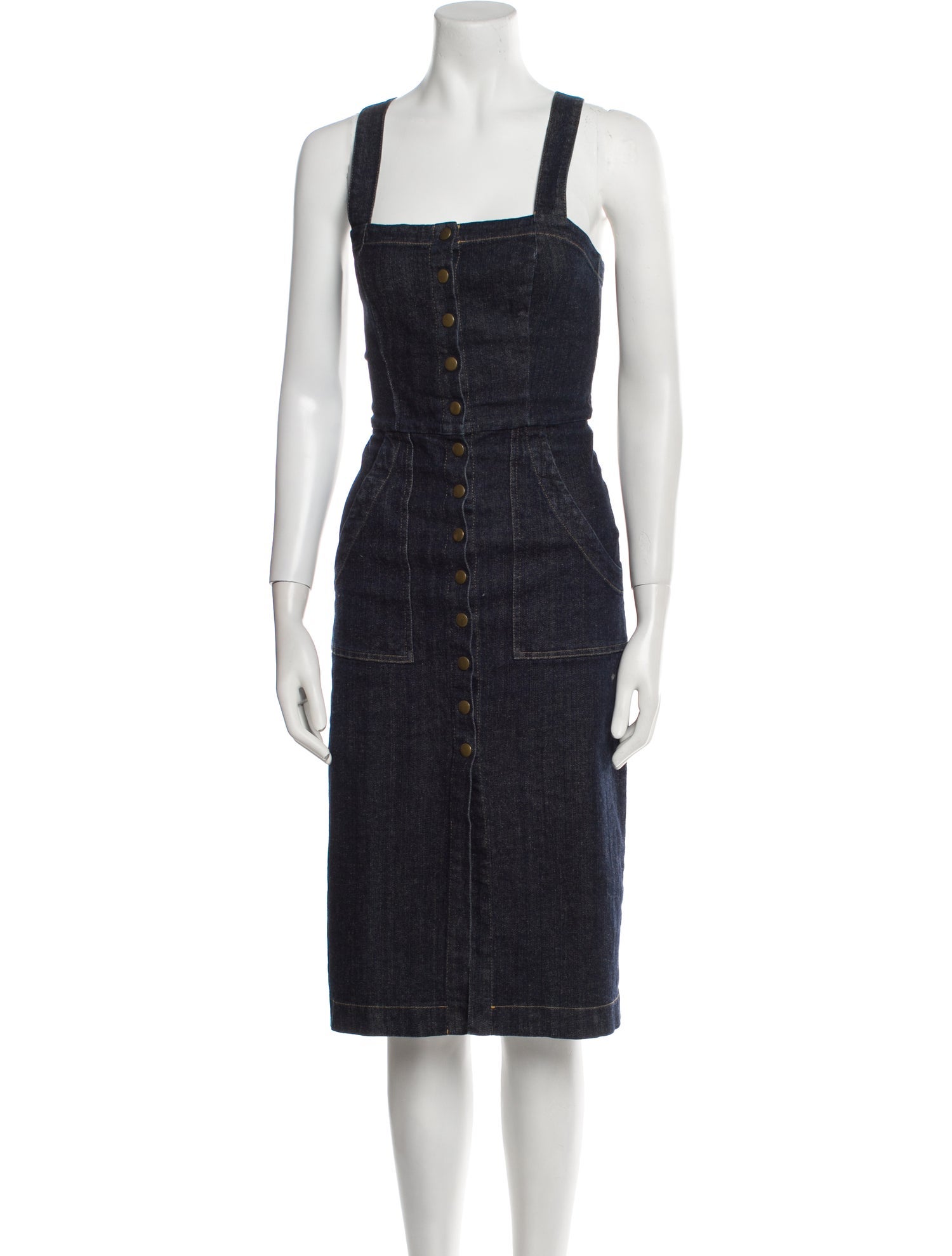 Reformation Square Neckline Midi Length Dress