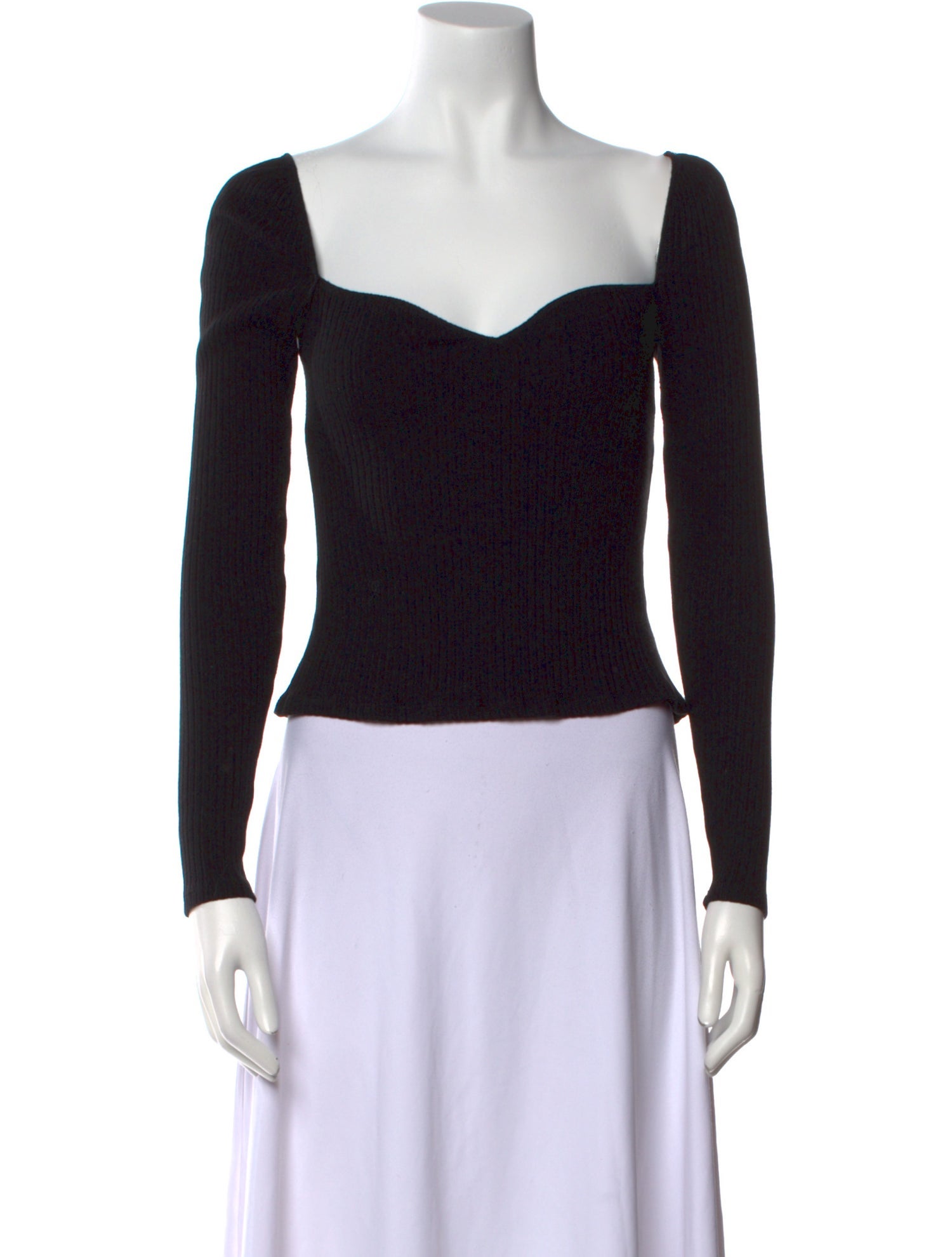 Reformation Square Neckline Long Sleeve Crop Top