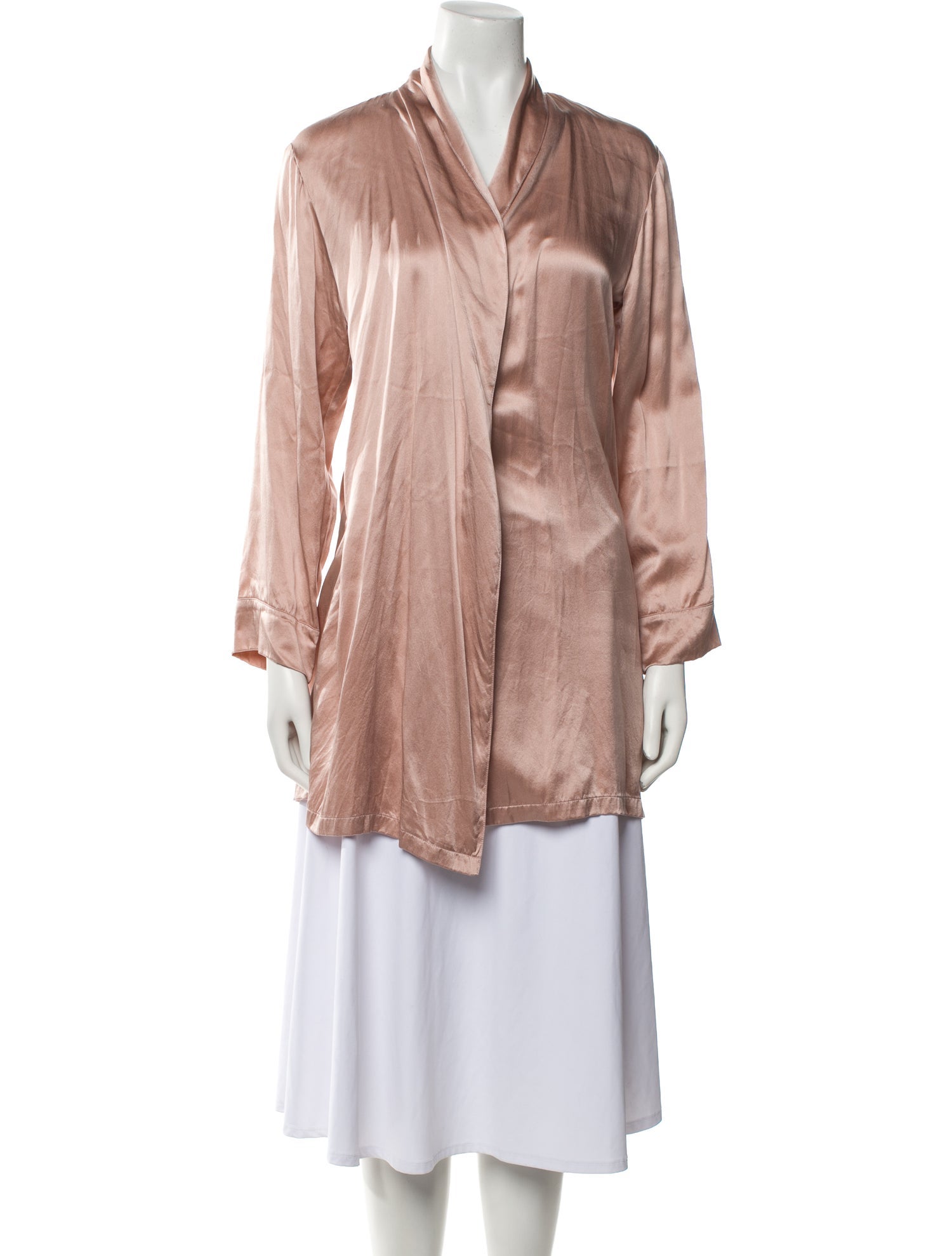 Reformation Silk Embroidered Accent Robe